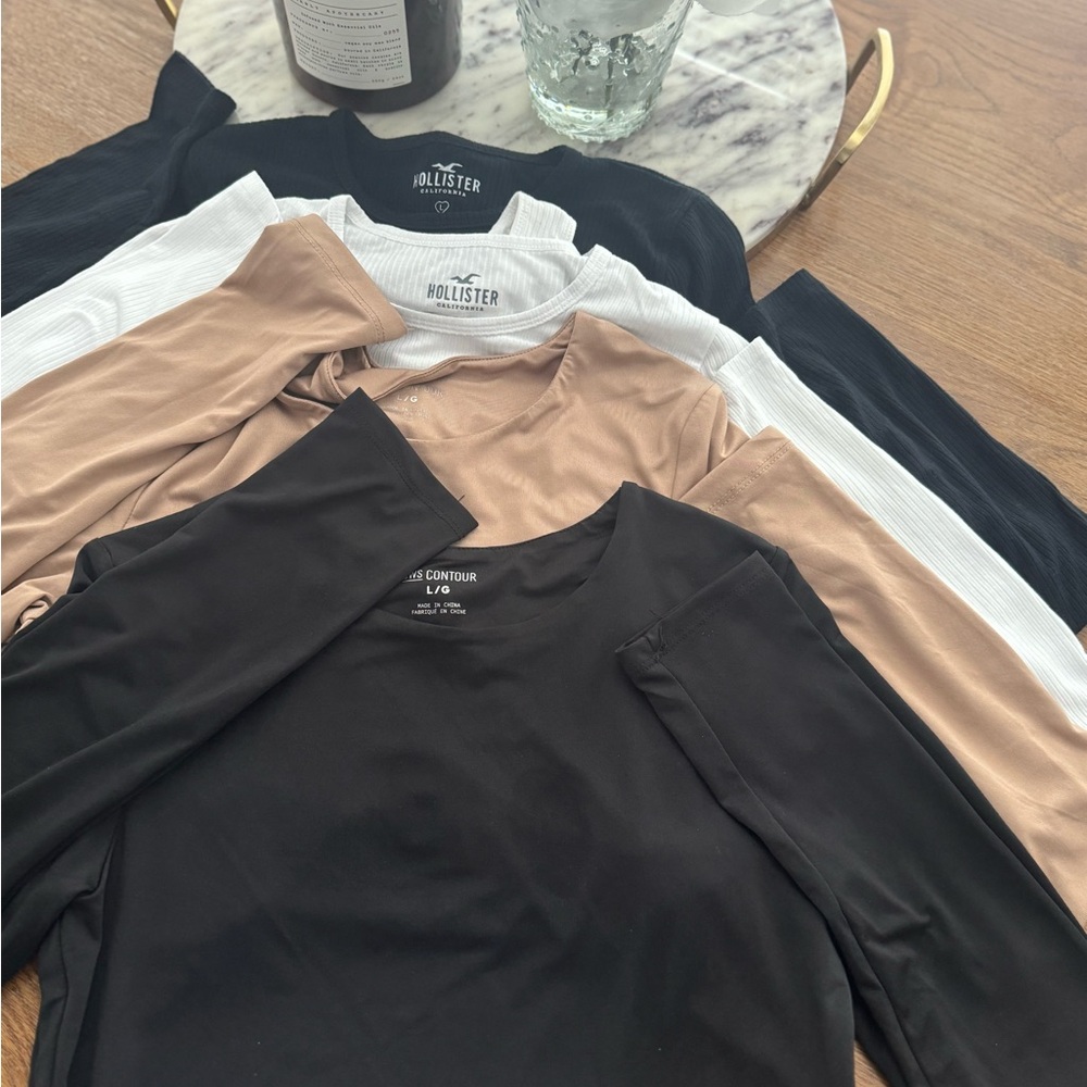 Hollister and SWS Contour Tops - Black, White, Tan